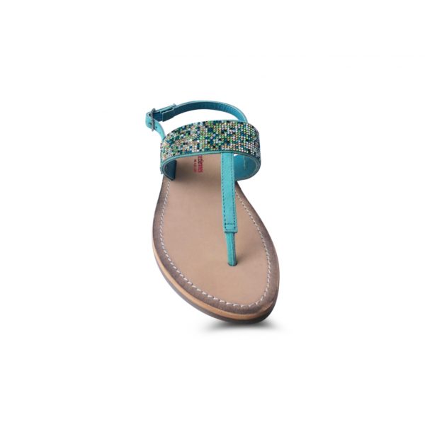 Sandales Plate OLGA Turquoise Les Tropéziennes