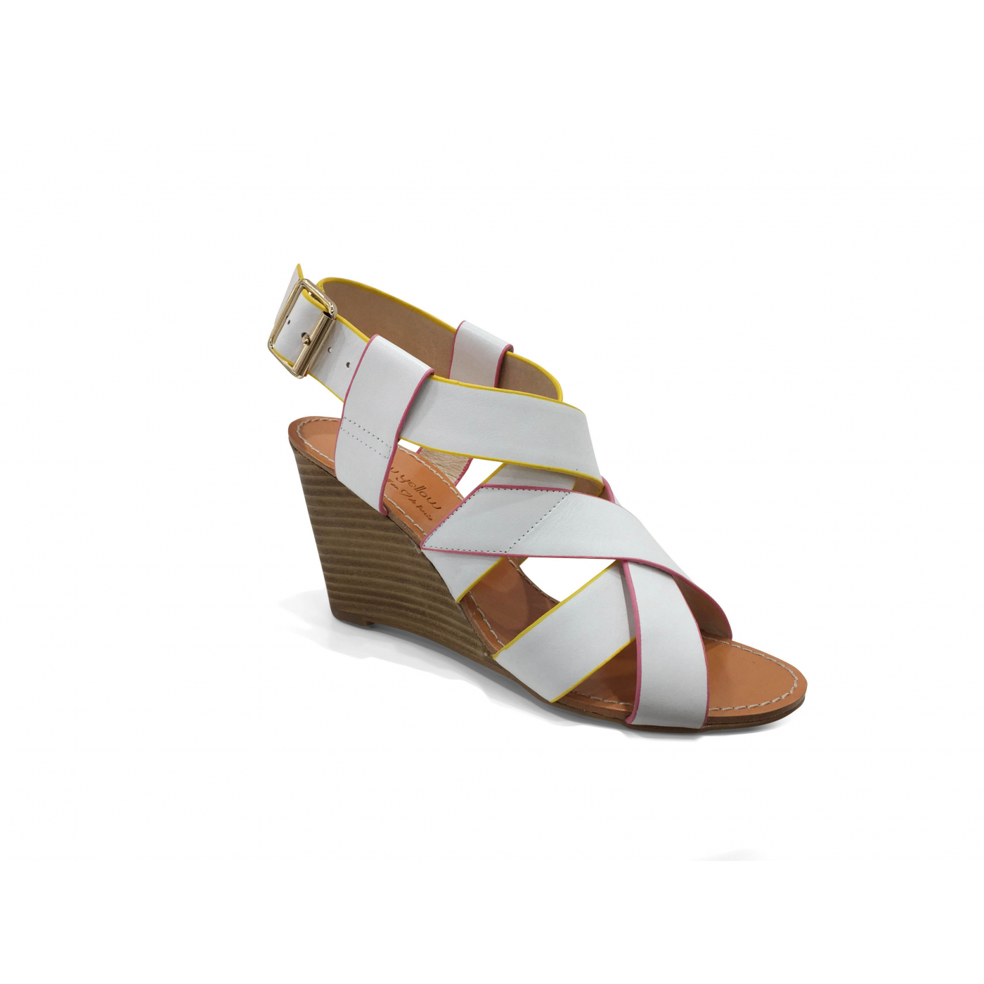 Sandale talon compens DALINETTE Blanc MELLOW YELLOW Shoes and Co