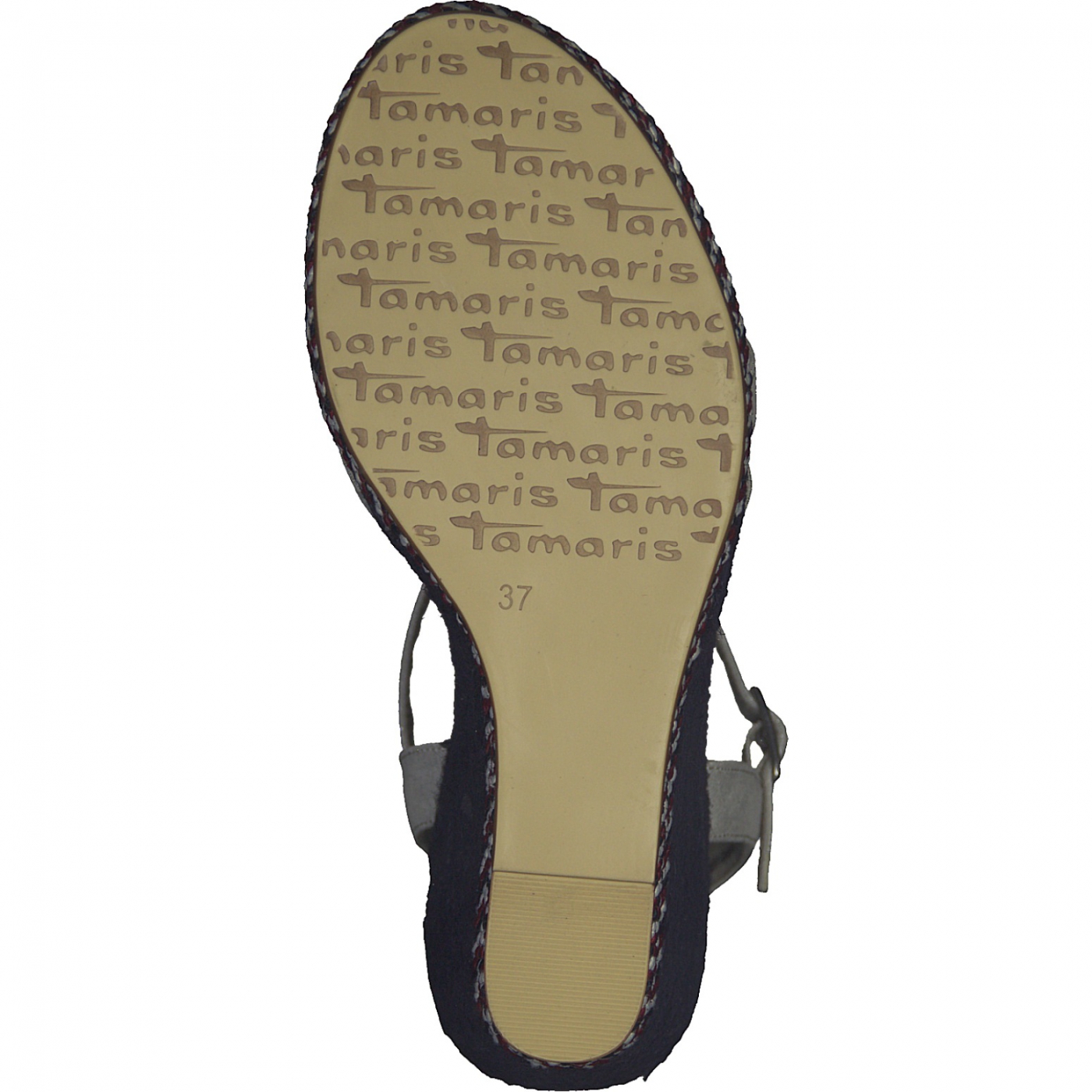 Sandale Compensée Argent/Marine TAMARIS
