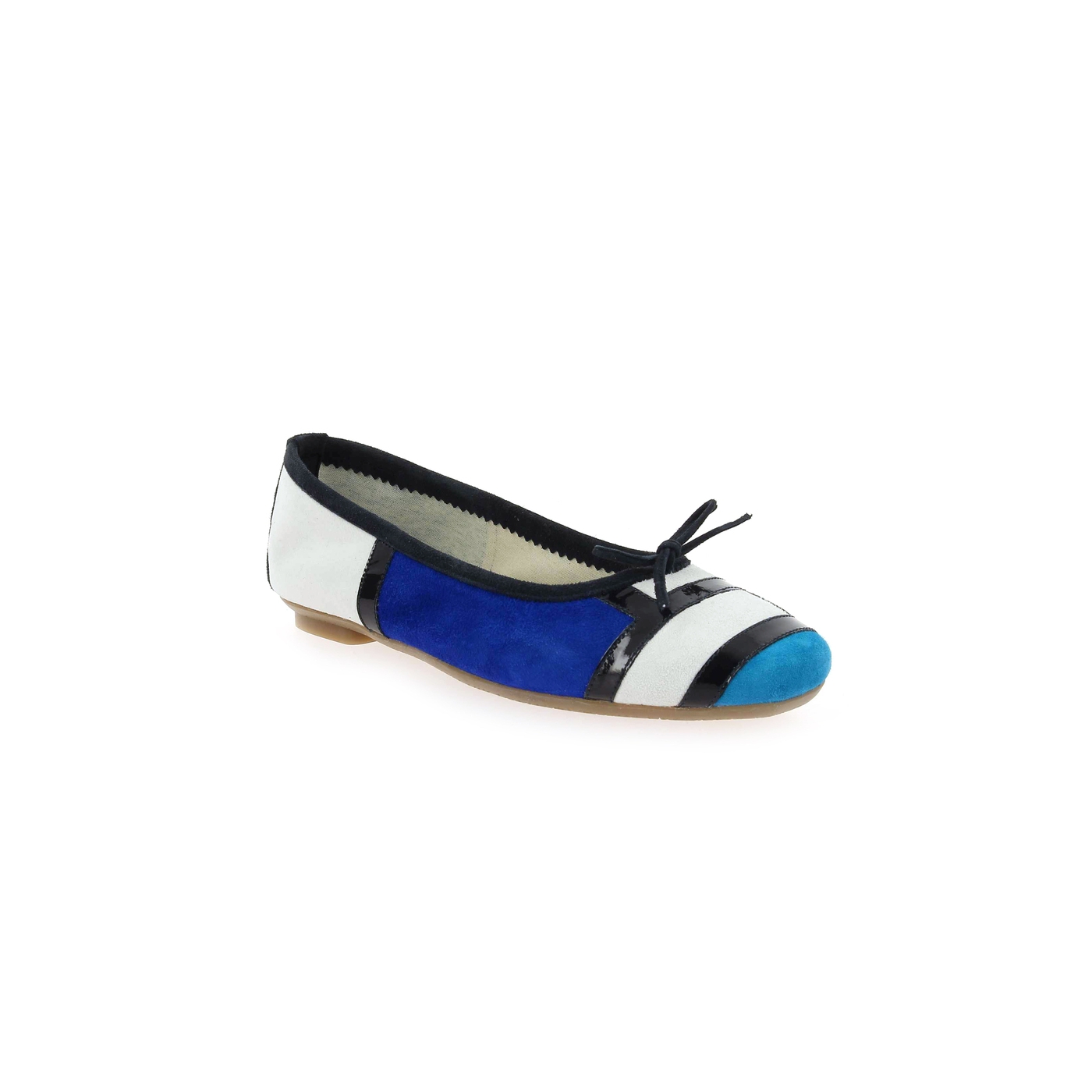 Ballerines Plates Hondriane Mix Blanc/Bleu REQINS