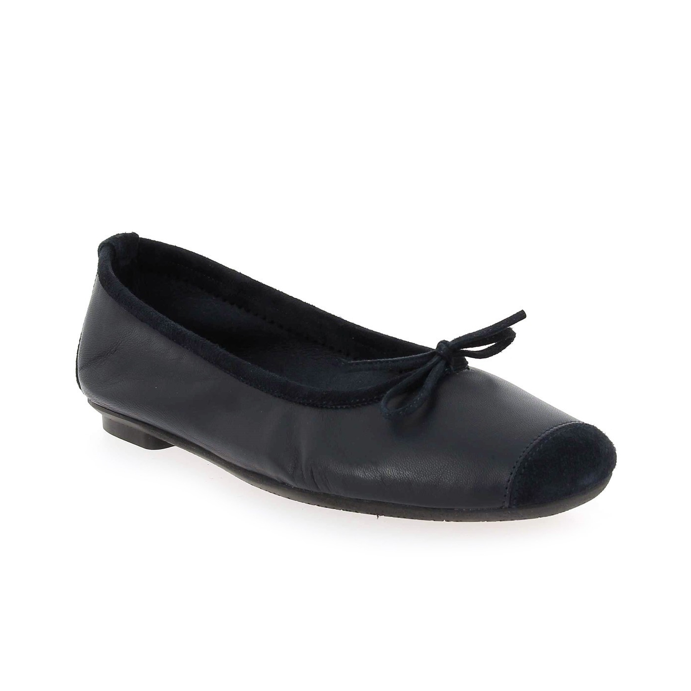 Ballerines Plates Harmony Cuir Marine REQINS