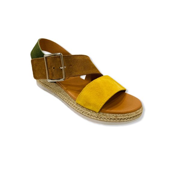 Sandale Compensée Kaki/Jaune/Camel EVA FRUTOS