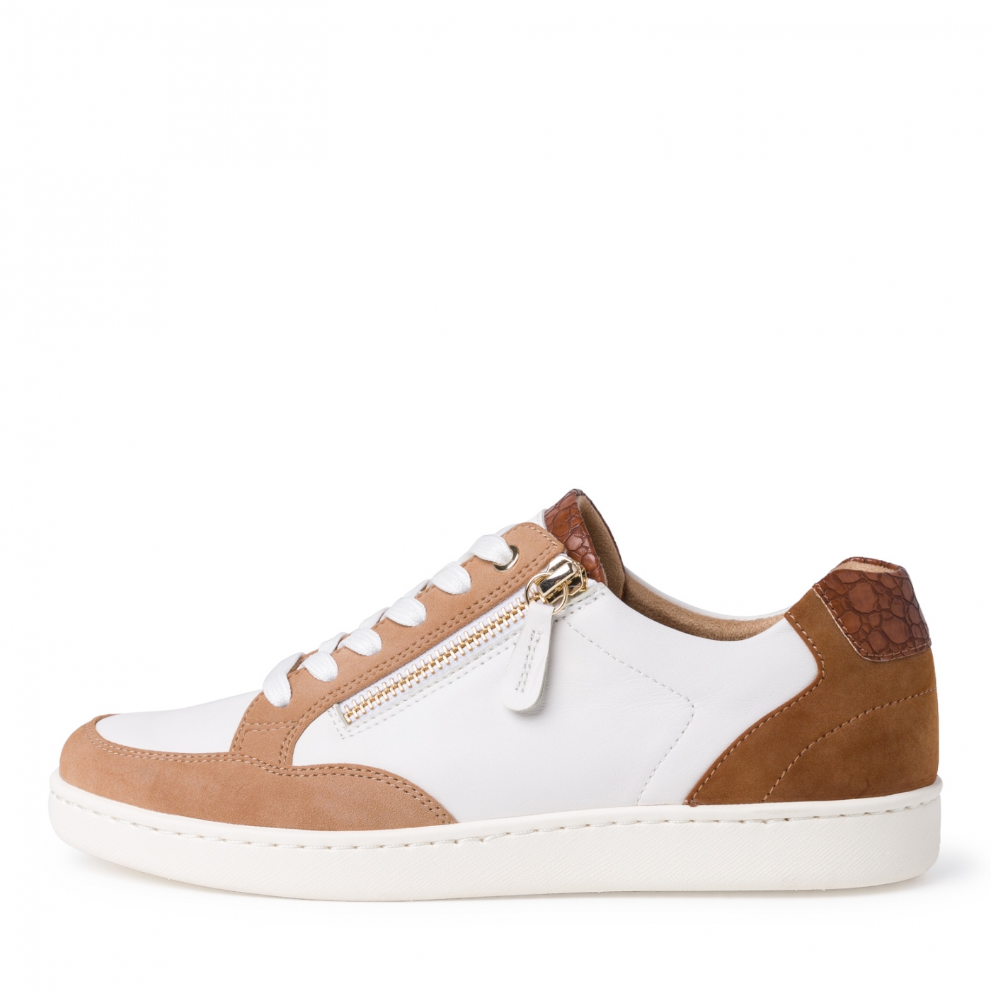 Basket Ville Cuir Blanc/Camel TAMARIS