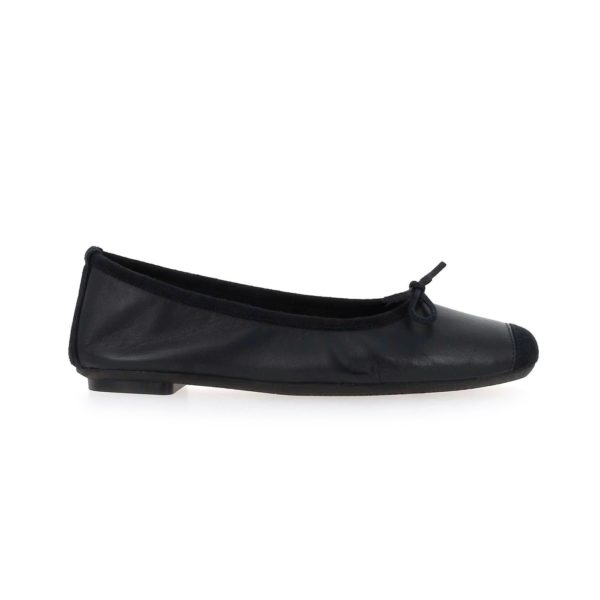 Ballerines Plates Harmony Cuir Marine REQINS