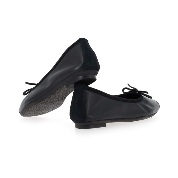 Ballerines Plates Harmony Cuir Marine REQINS