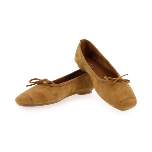 Ballerines Plates Harmony Peau Camel REQINS