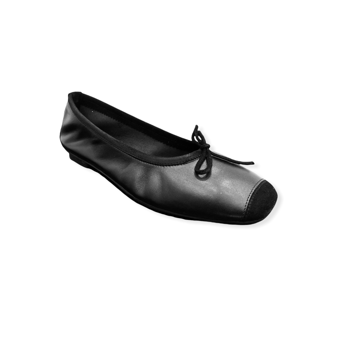 Ballerines Plates Harmony Cuir Noir REQINS