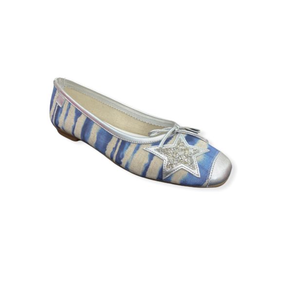 Ballerines Plates HESTELLE Tie and Dye Azur REQINS