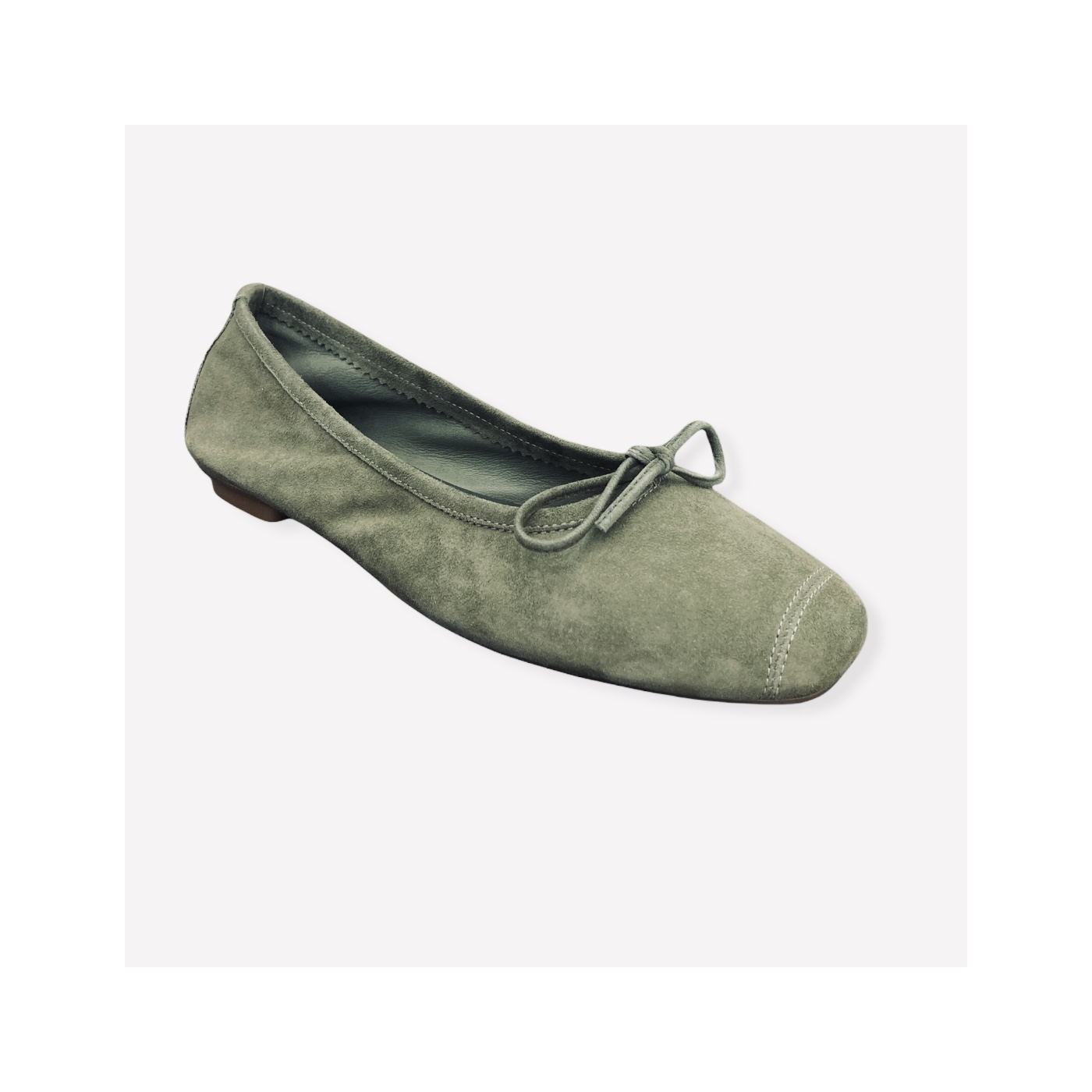 Ballerines Plates Harmony Peau Olive REQINS