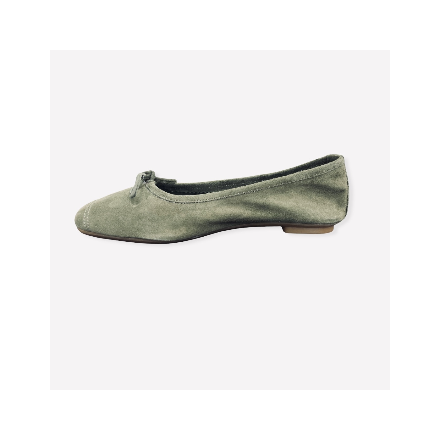 Ballerines Plates Harmony Peau Olive REQINS