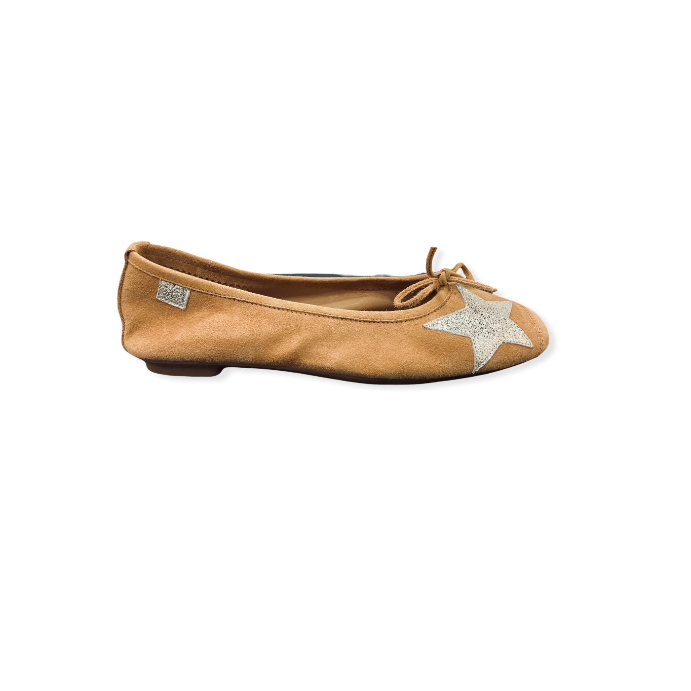 Ballerines Plates HELLO Peau/Crack Camel REQINS