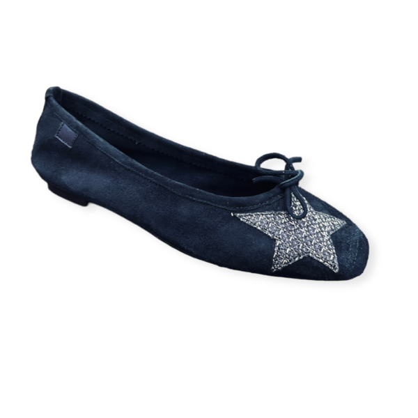 Ballerine hello peau rete Marine reqins