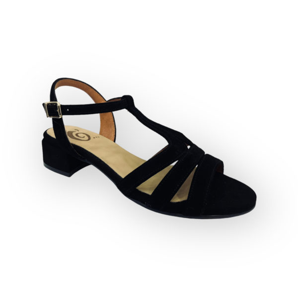 Sandale petit talon Noir LIGNE O Shoes and Co
